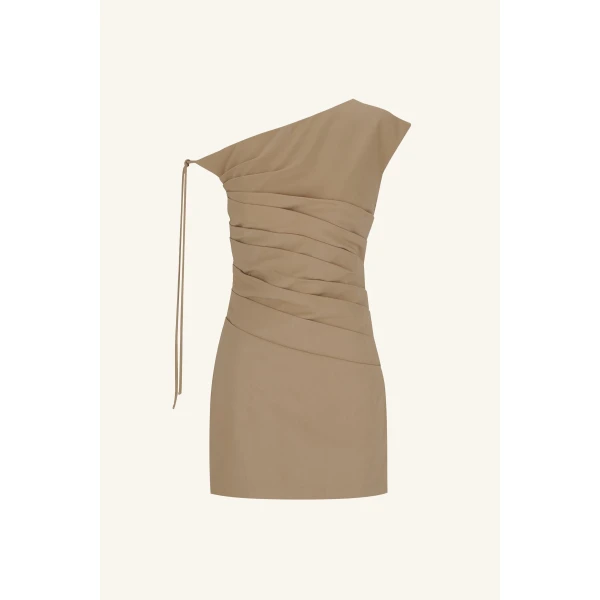 Shona Joy Asymmetrical Mini Dress  Garden Party with relaxed fit and minimalist silhouette for Minimalist Fashion or Elegant Day Clothing