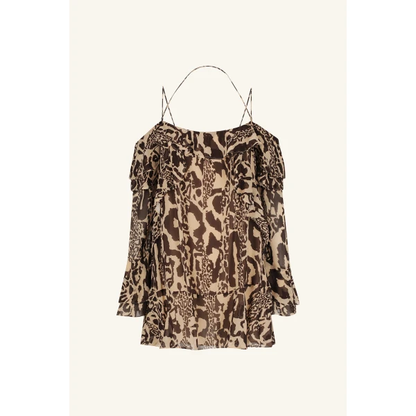 Shona Joy Animal Print Mini Dress  Garden Party with relaxed fit and minimalist silhouette for Minimalist Fashion or Elegant Day Clothing