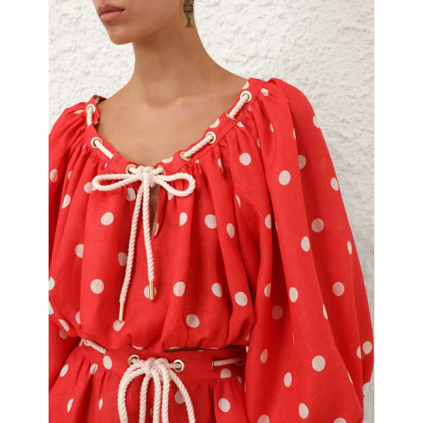 Elevate your elegance in this Zimmermann Clothing Linen Cropped Top from the 2025 resort wear edit