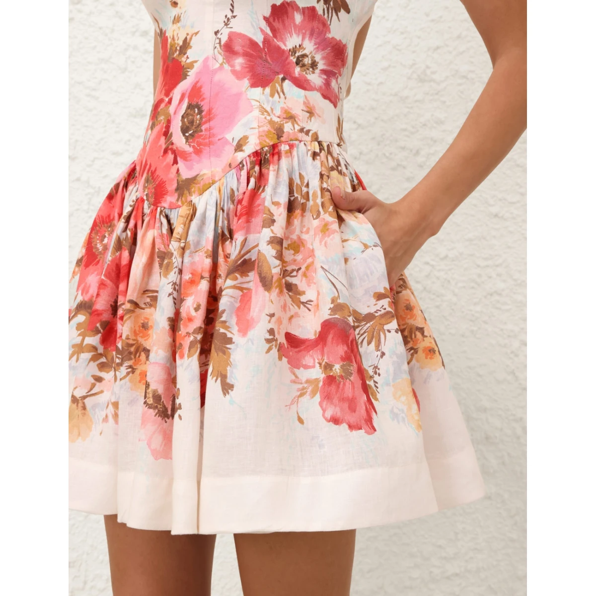 Elevate your elegance in this Zimmermann Clothing Linen Mini Dress from the 2025 resort wear edit