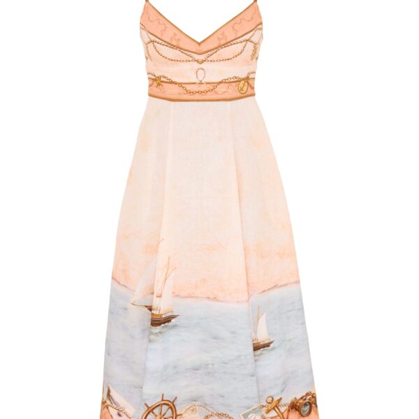 Elevate your elegance in this Zimmermann Clothing Linen Midi Dress from the 2025 resort wear edit