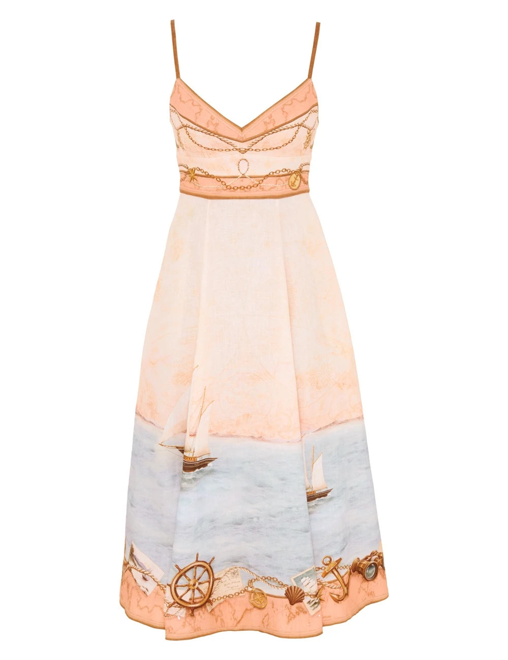 Elevate your elegance in this Zimmermann Clothing Linen Midi Dress from the 2025 resort wear edit