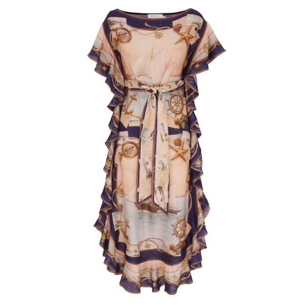 Elevate your elegance in this Zimmermann Clothing Silk Midi Dress from the 2025 resort wear edit