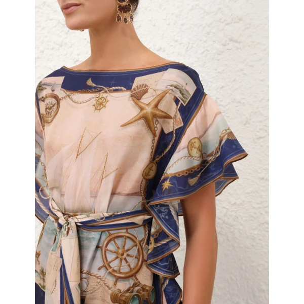 Elevate your elegance in this Zimmermann Clothing Silk Midi Dress from the 2025 resort wear edit