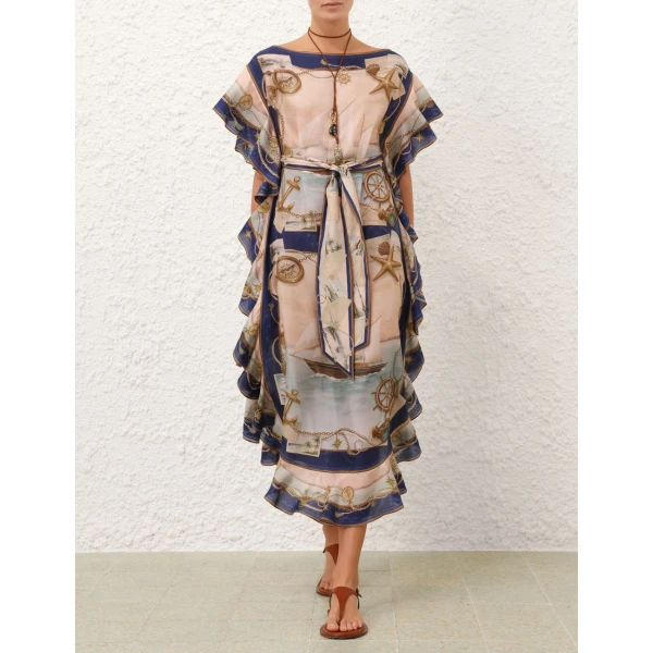 Elevate your elegance in this Zimmermann Clothing Silk Midi Dress from the 2025 resort wear edit
