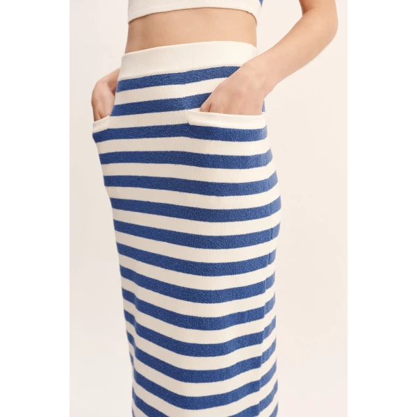 Posse Ari Skirt - Blue Stripe – sustainable Skirts in Blue from Australian designer at Coveti.