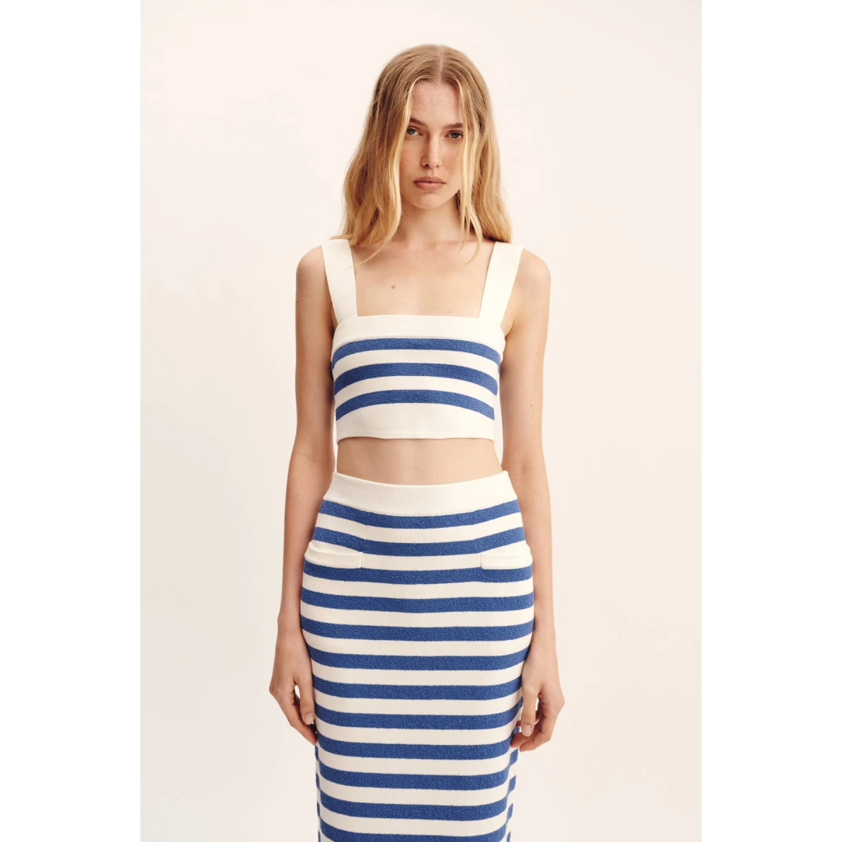 Posse Ari Top - Blue Stripe – sustainable Tops in Blue from Australian designer at Coveti.
