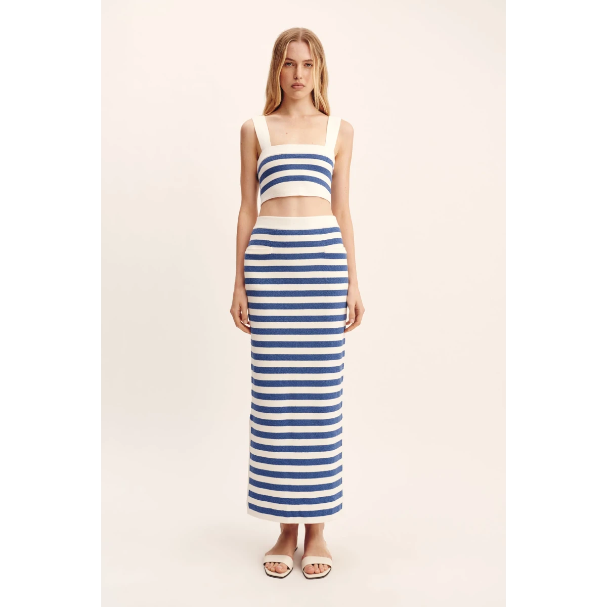 Posse Ari Top - Blue Stripe – sustainable Tops in Blue from Australian designer at Coveti.