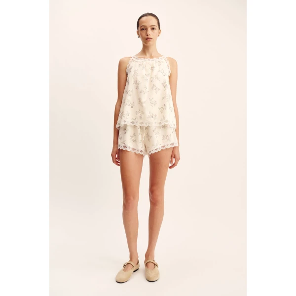 Posse Elodie Top - Blue Blooms – sustainable Tops in Blue from Australian designer at Coveti.
