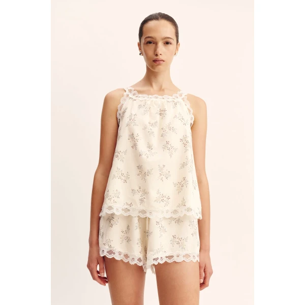 Posse Elodie Top - Blue Blooms – sustainable Tops in Blue from Australian designer at Coveti.