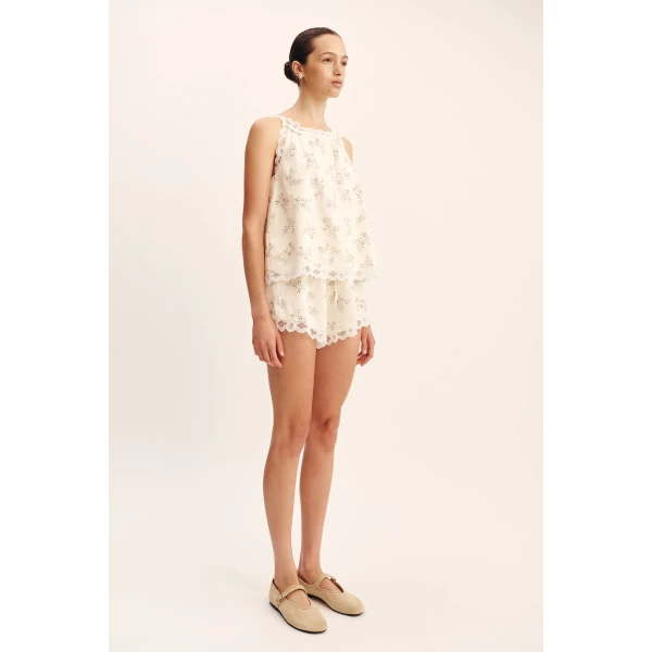 Posse Elodie Top - Blue Blooms – sustainable Tops in Blue from Australian designer at Coveti.