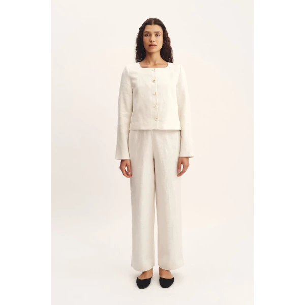 Posse Emma Jacket - Cream – sustainable Jackets in Ivory from Australian designer at Coveti.