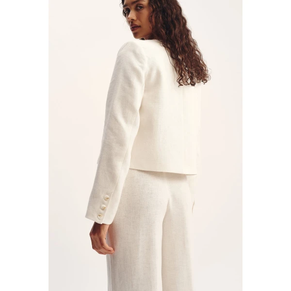 Posse Emma Jacket - Cream – sustainable Jackets in Ivory from Australian designer at Coveti.
