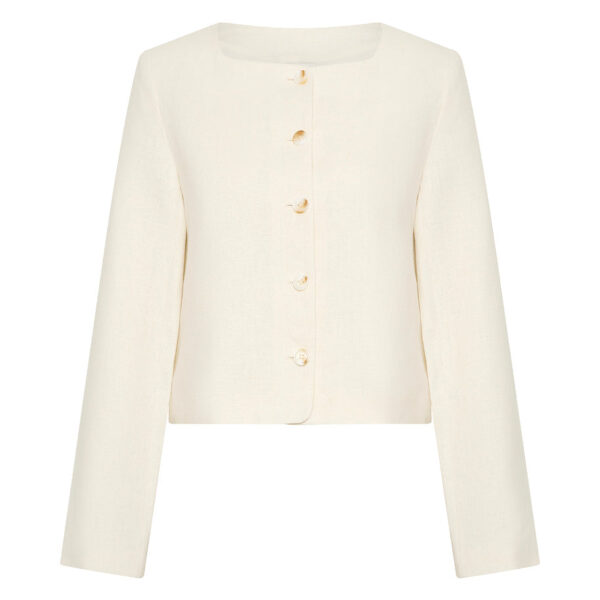 Posse Emma Jacket - Cream – sustainable Jackets in Ivory from Australian designer at Coveti.