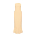 Posse Essie Strapless Dress - Dusty Citron – sustainable Dresses in Yellow from Australian designer at Coveti.