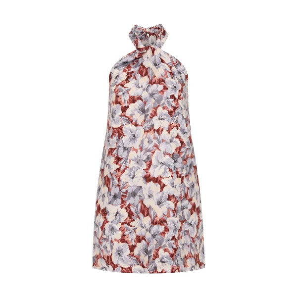 Posse Luna Halter Mini Dress - Lily Garden – sustainable Dresses in Multicolour from Australian designer at Coveti.