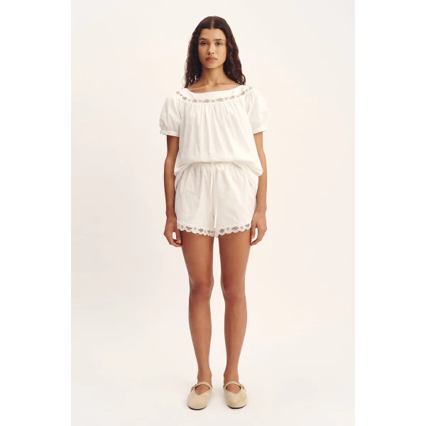 Posse Marilyn Short - Vintage White – sustainable Shorts in White from Australian designer at Coveti.
