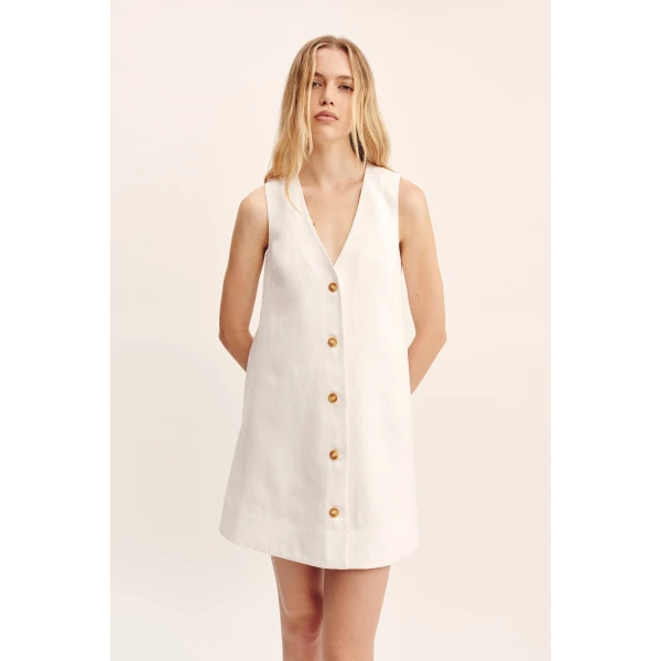 Posse Nancy Mini Dress - Ivory – sustainable Dresses in Ivory from Australian designer at Coveti.