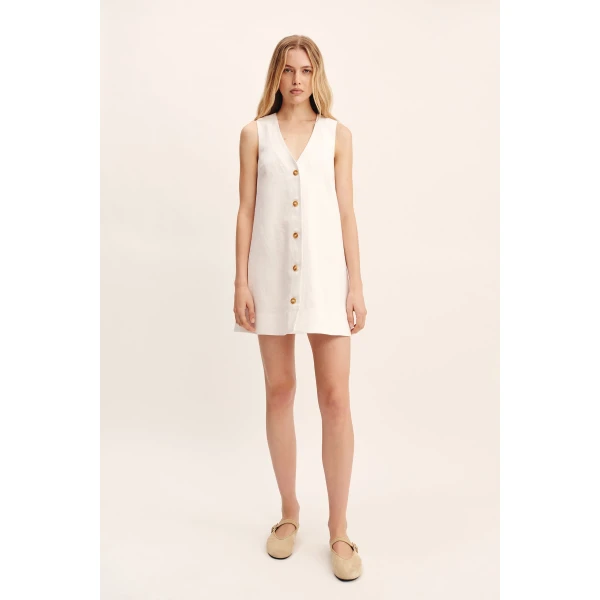 Posse Nancy Mini Dress - Ivory – sustainable Dresses in Ivory from Australian designer at Coveti.
