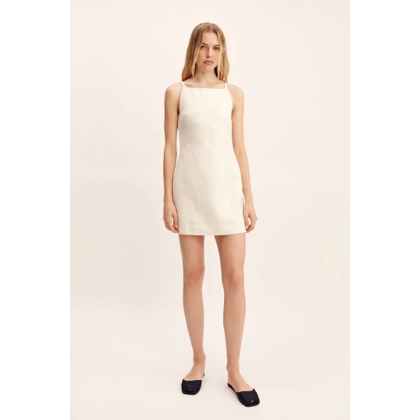 Posse Neve Mini Dress - Cream – sustainable Dresses in Ivory from Australian designer at Coveti.