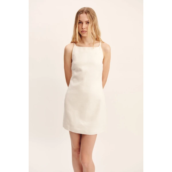 Posse Neve Mini Dress - Cream – sustainable Dresses in Ivory from Australian designer at Coveti.