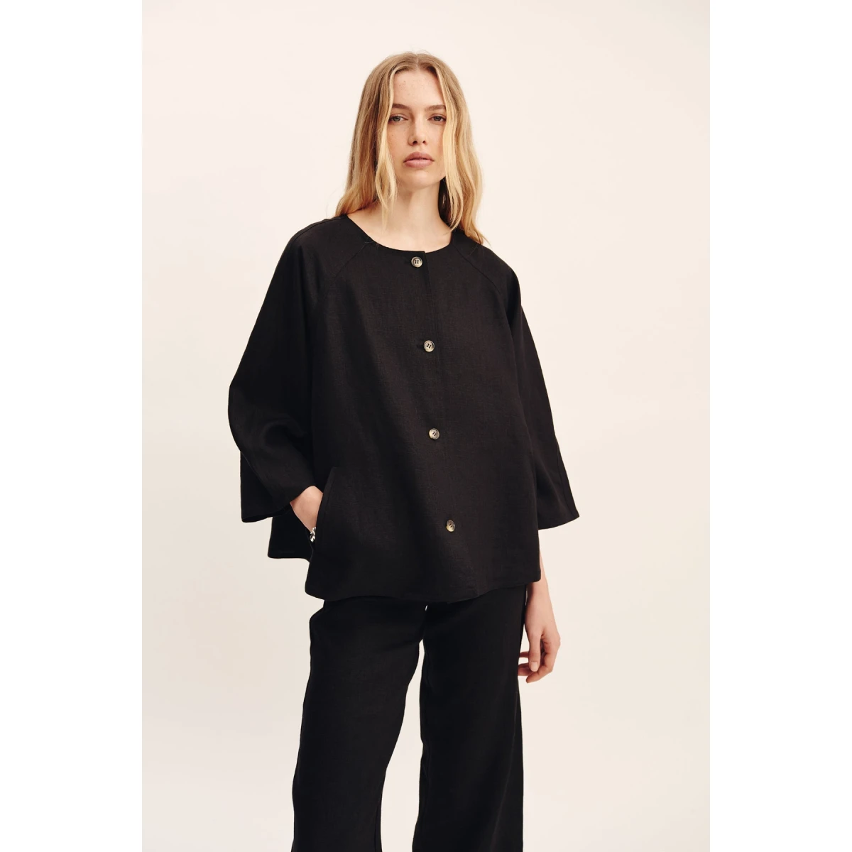 Posse Olivia Blouse - Black – sustainable Tops in Black from Australian designer at Coveti.