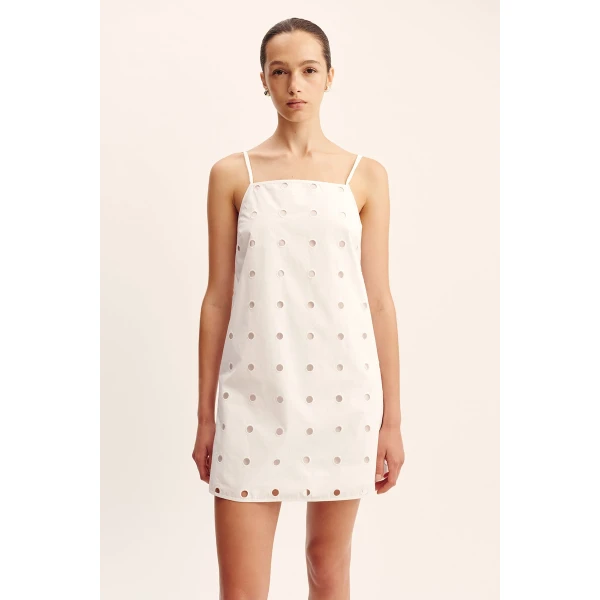 Posse Peggy Mini Dress - Vintage White – sustainable Dresses in White from Australian designer at Coveti.
