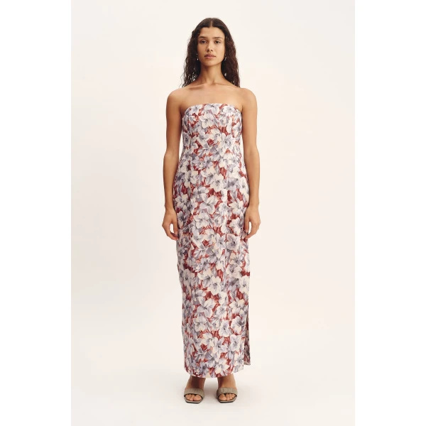 Posse Rosalie Strapless Dress - Lily Garden – sustainable Dresses in Multicolour from Australian designer at Coveti.