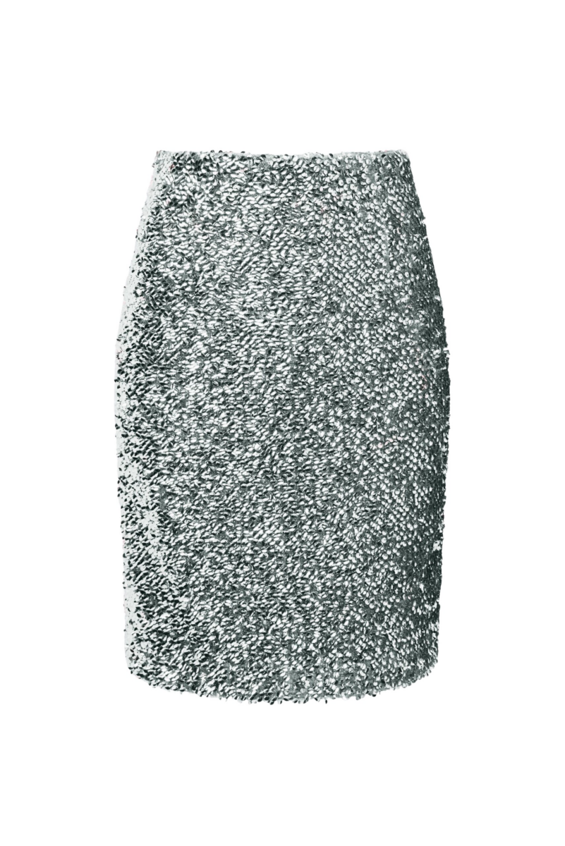Delta Midi Skirt In Textured Sequin - Image 1