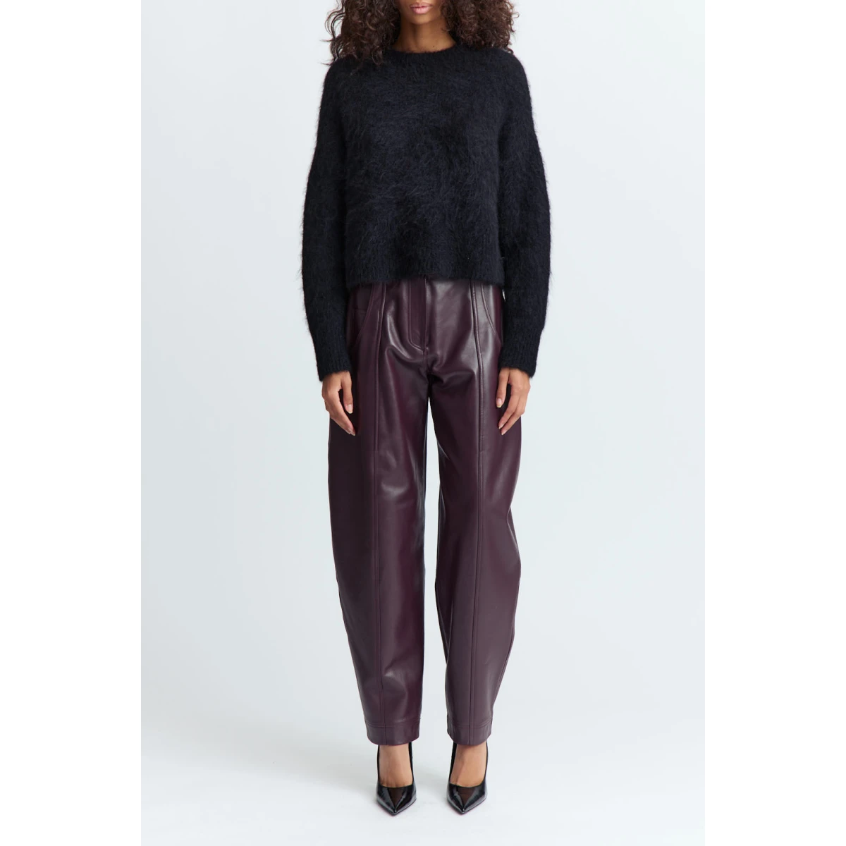 fluffy mohair blend knit designed for warmth