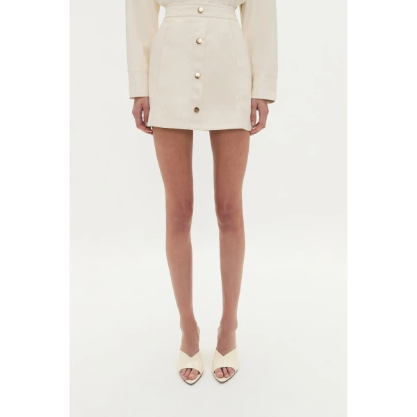 Raven Button Down Mini Skirt
