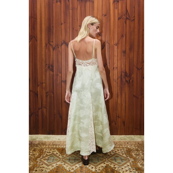 Alemais Contemporary Wardrobe Dress_Midi Apollonia Pistachio Slip Dress — designer powerwear from Coveti