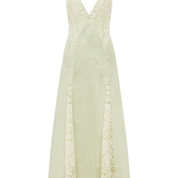 Alemais Contemporary Wardrobe Dress_Midi Apollonia Pistachio Slip Dress — designer powerwear from Coveti