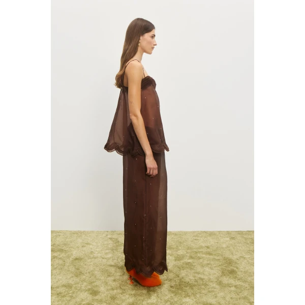 Alemais Carmelo Silk Top — designer powerwear from Coveti