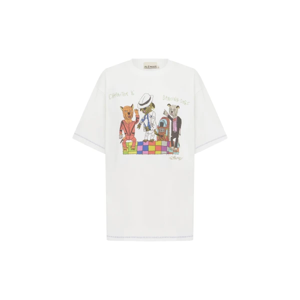 Alemais Contemporary Wardrobe TopT-Shirt Contessa Disco Dogs Tee — designer powerwear from Coveti
