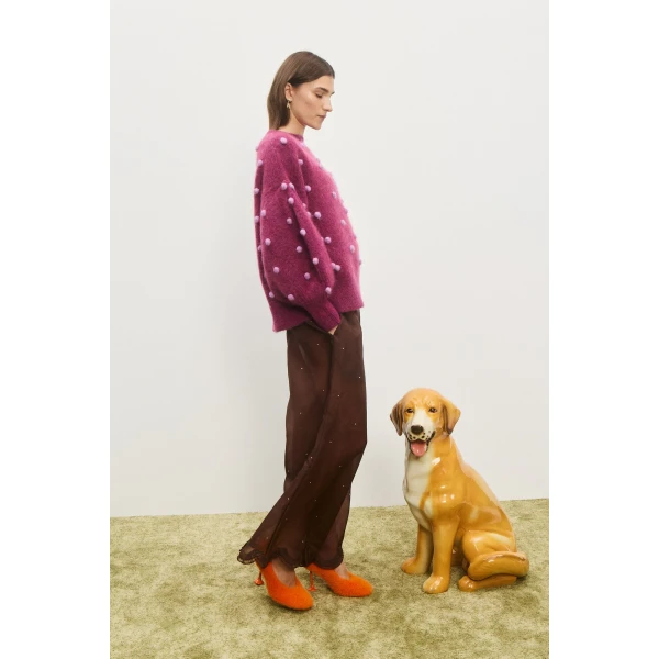 Alemais Contemporary Wardrobe Top_Knitwear Elia Mulberry Balloon Sweater — designer powerwear from Coveti