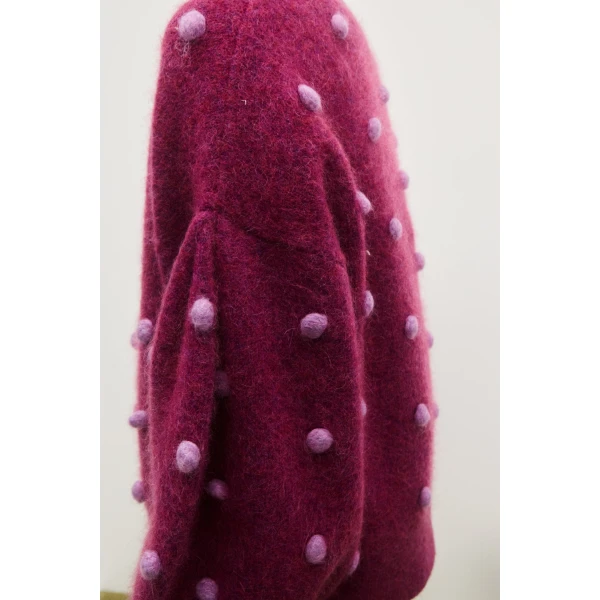 Alemais Contemporary Wardrobe Top_Knitwear Elia Mulberry Balloon Sweater — designer powerwear from Coveti