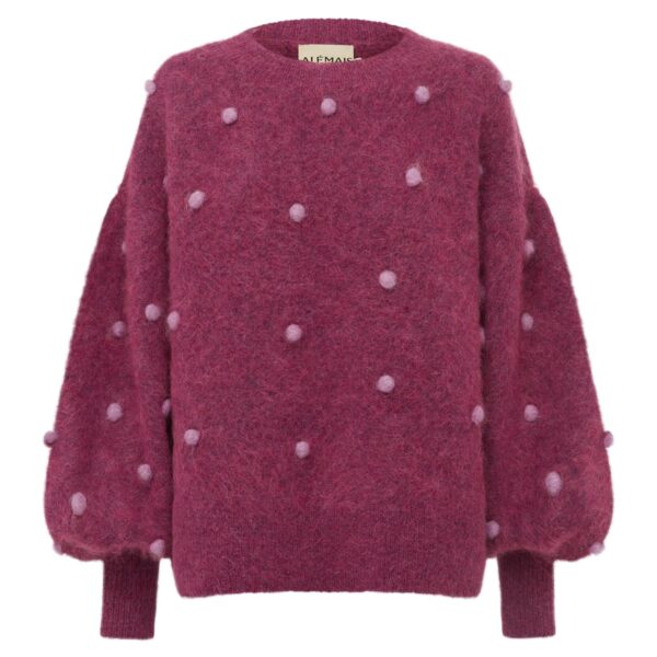 Alemais Contemporary Wardrobe Top_Knitwear Elia Mulberry Balloon Sweater — designer powerwear from Coveti