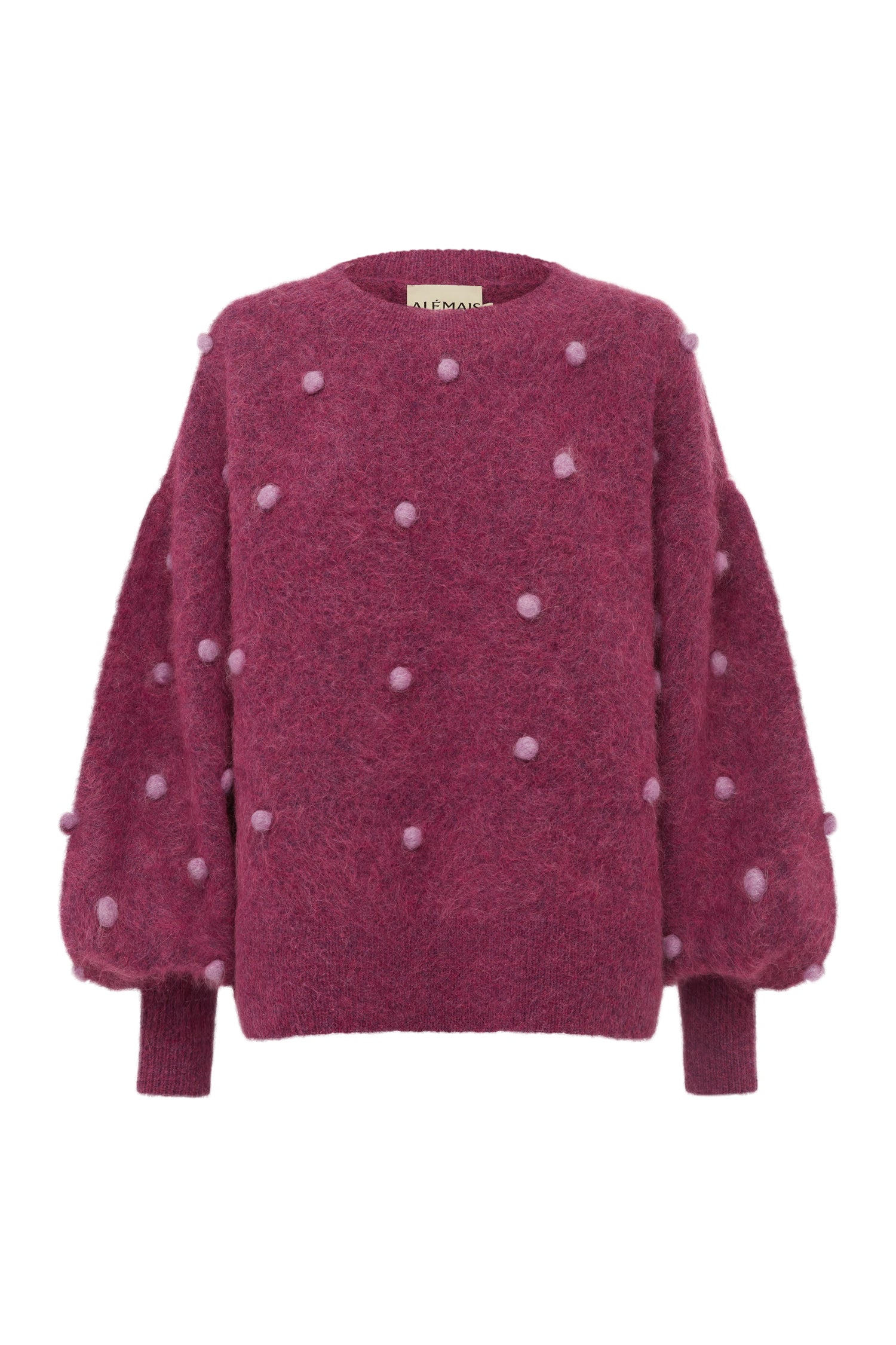 Alemais Contemporary Wardrobe Top_Knitwear Elia Mulberry Balloon Sweater — designer powerwear from Coveti