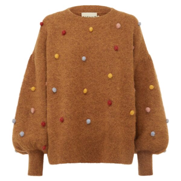 Alemais Contemporary Wardrobe TopKnitwear Elia Mulberry Balloon Sweater — designer powerwear from Coveti