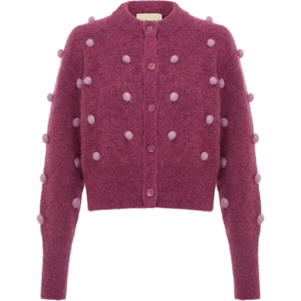 Alemais Contemporary Wardrobe Top_Knitwear Elia Mulberry Cropped Cardigan — designer powerwear from Coveti