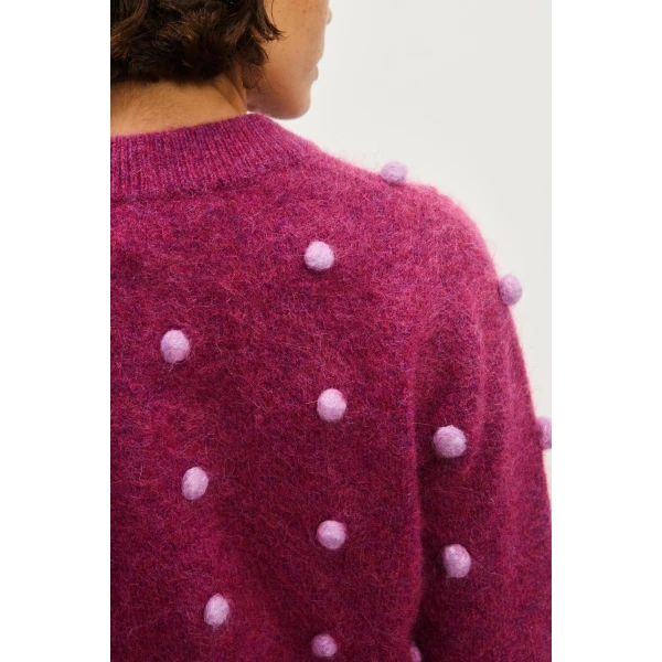 Alemais Contemporary Wardrobe TopKnitwear Elia Mulberry Cropped Cardigan — designer powerwear from Coveti