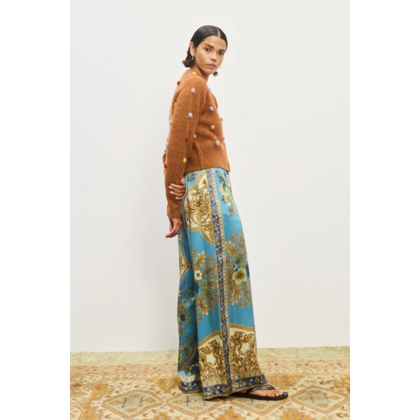 Alemais Elia Tobacco Cropped Cardigan — designer powerwear from Coveti