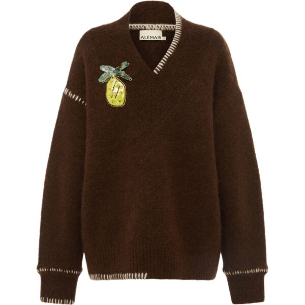 Alemais Contemporary Wardrobe Top_Knitwear Fredo V Neck Sweater — designer powerwear from Coveti