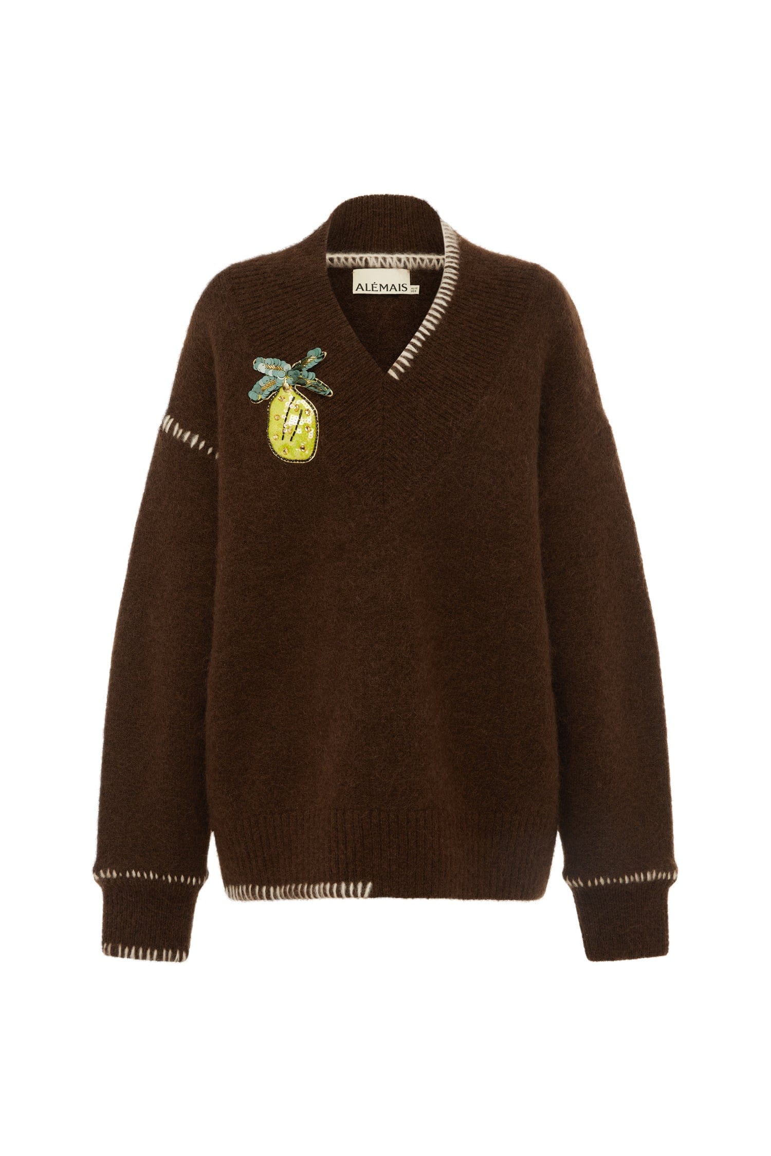 Alemais Contemporary Wardrobe Top_Knitwear Fredo V Neck Sweater — designer powerwear from Coveti