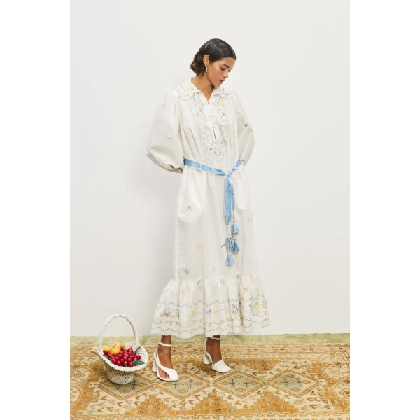 Alemais Contemporary Wardrobe Dress_Midi Giulia Embroidered Midi Dress — designer powerwear from Coveti
