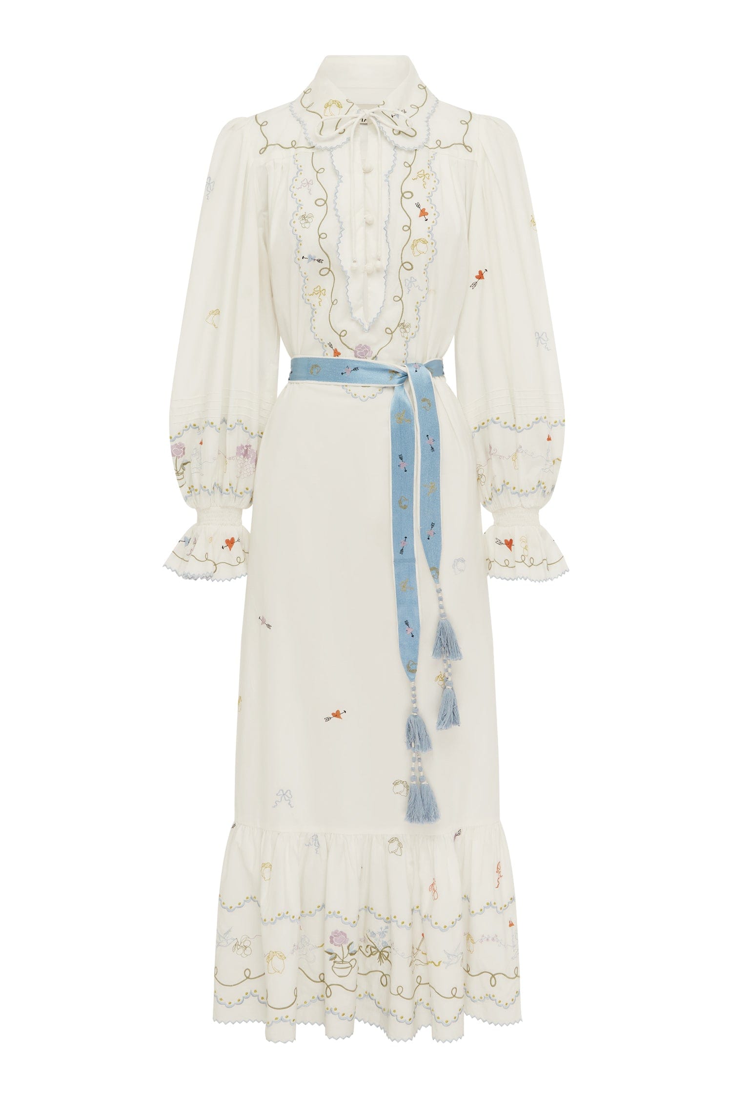 Alemais Giulia Embroidered Midi Dress