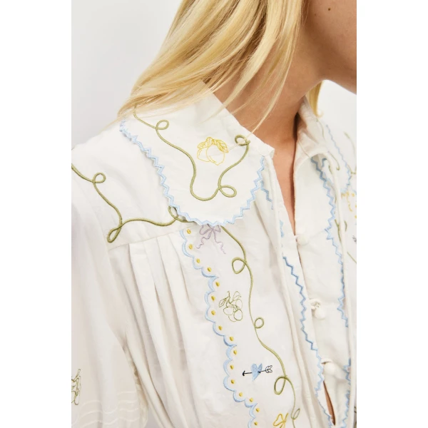 Alemais Contemporary Wardrobe Dress_Mini Giulia Embroidered Mini Dress — designer powerwear from Coveti