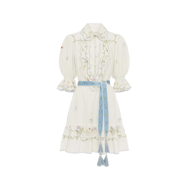 Alemais Contemporary Wardrobe Dress_Mini Giulia Embroidered Mini Dress — designer powerwear from Coveti
