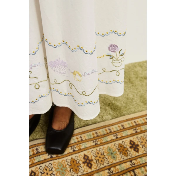 Alemais Contemporary Wardrobe Dress_Midi Giulia Embroidered Sundress — designer powerwear from Coveti